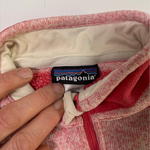 Patagonia Women’s Light Pink Striped Half-Zip Fleece Pullover Size L - Picture 9 of 11
